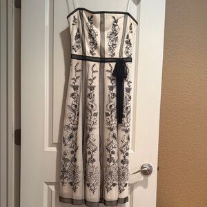 BCBGMaxAzria Strapless Dress in Black and Cream